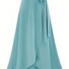 2790e4b60ba46acc0f9b29f7b91ed280 Solid Ruffle Hem Skirts, Elegant High Waist Tied Midi Skirts, Women's Clothing