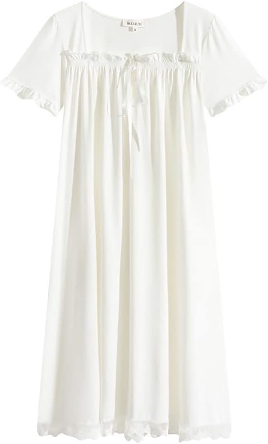 Cotton Nightgown for Women Vintage Palace Sleepwear