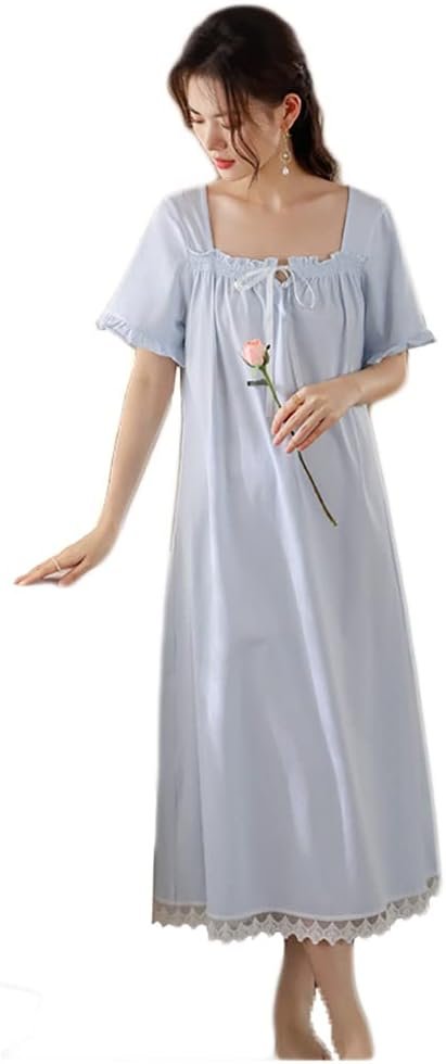 Cotton Nightgown for Women Vintage Palace Sleepwear