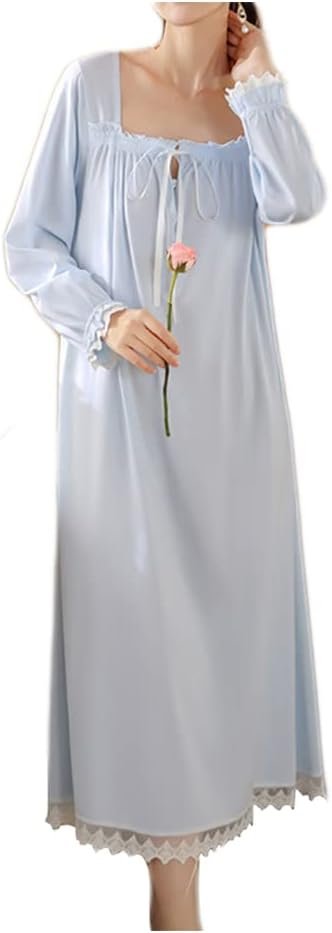 Cotton Nightgown for Women Vintage Palace Sleepwear