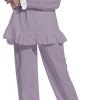 Women Pajamas Set Cotton Long Sleeve Button Down Sleep Shirt Womens Loungewear Set Cotton Nightie