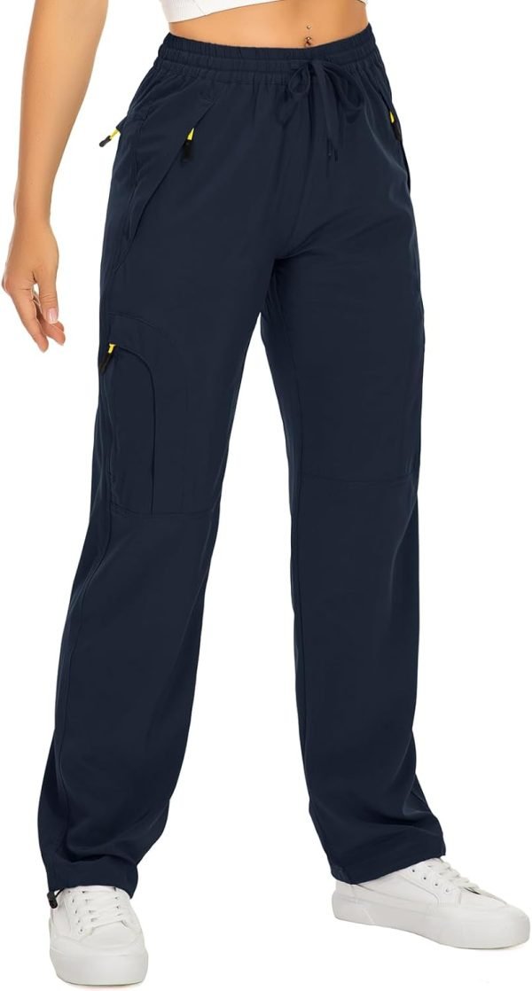 Womens Hiking Pants Quick Dry UPF 50 Travel Golf Pants Lightweight Camping Work Cargo Pants Zipper Pockets