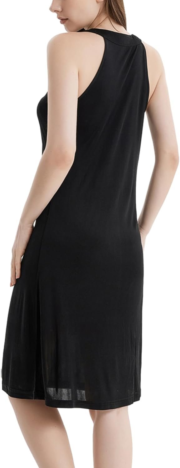 Mulberry Silk Nightgown Women’s Elegant Halter Neck Nightdress Sleeveless Sleepwear Tank Pajamas Dress Night Shirt