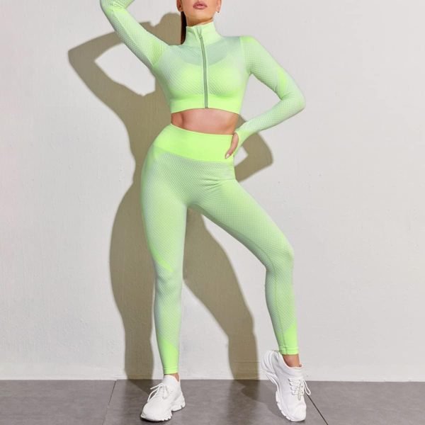 51LsoDqNhkL._AC_SL1200 Women's 3 Piece Outfits Tracksuit Workout Set Sports Bra High Waist Yoga Gym Leggings and Crop Top