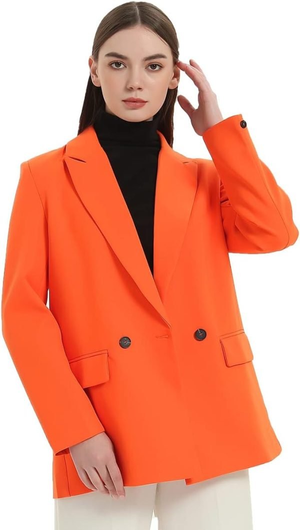 51d3C4z65bL._AC_SL1200 Women's Casual Long Sleeve Lapel Oversized Button Work Office Blazer Suit Jacket