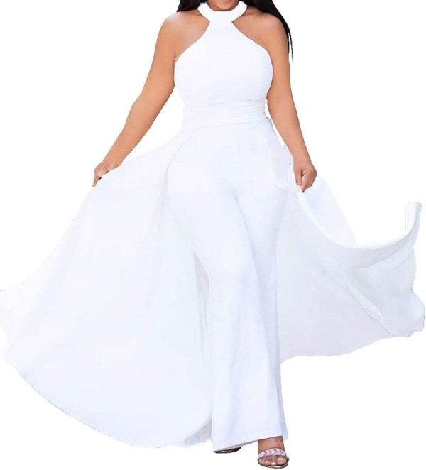 51iKT30fFFL._AC_SL1000 Patchwork Overlay Embellished Plain Women's Jumpsuit High-Waist Woman Romper