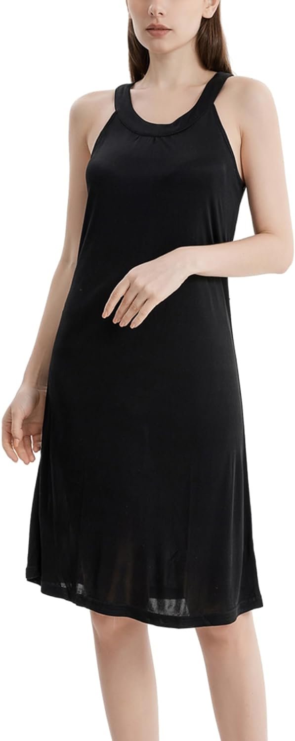 Mulberry Silk Nightgown Women’s Elegant Halter Neck Nightdress Sleeveless Sleepwear Tank Pajamas Dress Night Shirt