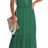 Womens Summer Spaghetti Strap Sleeveless High Waist Beach Long Maxi Sun Dress