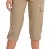 Women's Hiking Cargo Capri Pants Lightweight Quick Dry Joggers Outdoor Casual Travel Capris with Zipper Pockets