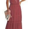 Womens Summer Spaghetti Strap Sleeveless High Waist Beach Long Maxi Sun Dress