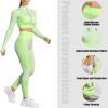 61611nzB2bL._AC_SL1200 Women's 3 Piece Outfits Tracksuit Workout Set Sports Bra High Waist Yoga Gym Leggings and Crop Top