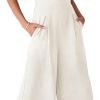 ANRABESS Women's Summer Wide Leg Linen Jumpsuits Dressy V Neck Sleeveless Casual Pants Rompers 2024 Vacation Beach Outfits