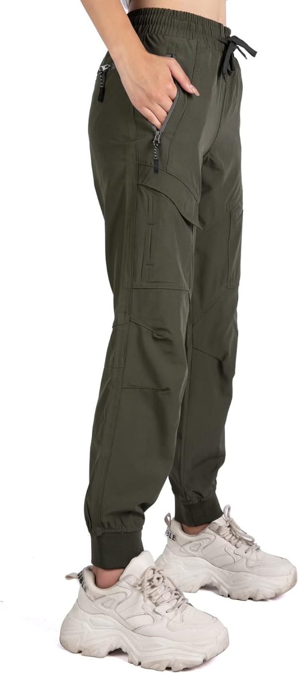 61AB73u8VDL._AC_SL1500 Women's Athletic Hiking Cargo Joggers Pants Outdoor Workout Lightweight Quick Dry UPF 50 Zipper Pockets