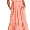 61EeDHKITzL._AC_SL1500 ANRABESS Women's Summer Casual Sleeveless V Neck Swing Dress Fit & Flare Flowy Tiered Maxi Beach Sundress with Pockets