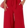 61FJdfE8Y0L._AC_SL1500 Women's Summer 2 Piece Outfits 2024 Cap Sleeve V Neck Belted Crop Tops Wide Leg Pant Sets Casual Tracksuit