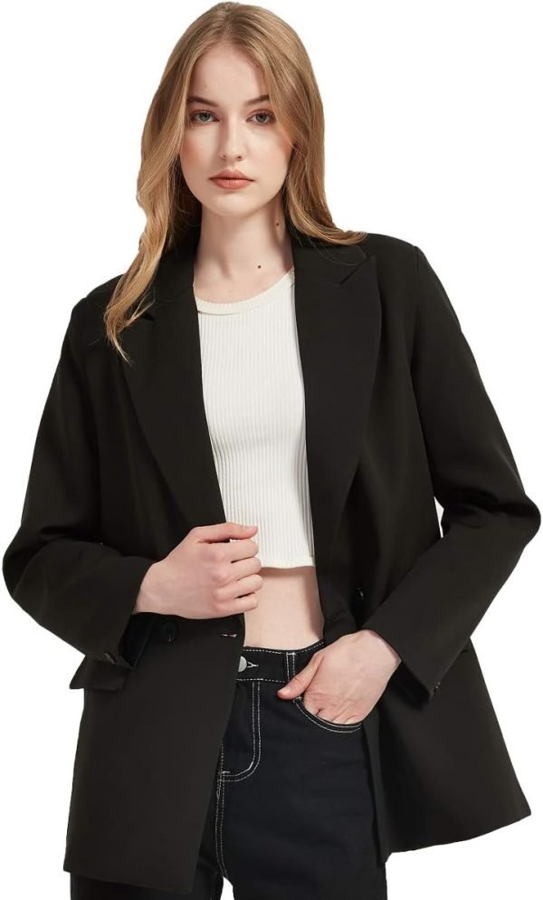 61Hv6d2ByxL._AC_SL1200 Women's Casual Long Sleeve Lapel Oversized Button Work Office Blazer Suit Jacket