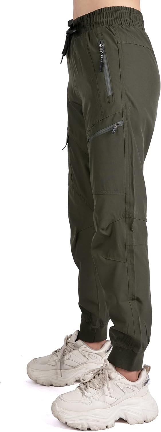 61L2XchXBaL._AC_SL1500 Women's Athletic Hiking Cargo Joggers Pants Outdoor Workout Lightweight Quick Dry UPF 50 Zipper Pockets