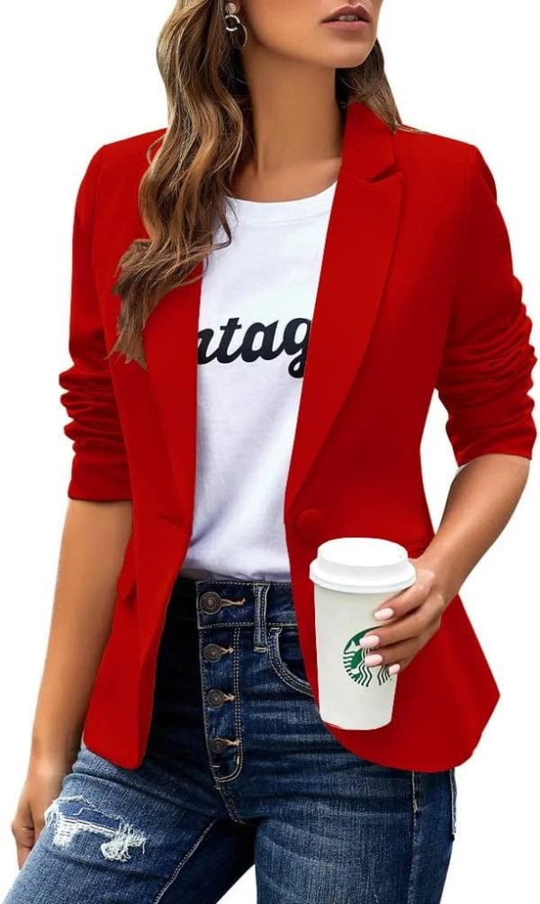 61OnSvqscCL._AC_SL1024 Womens Casual Blazers Long Sleeve Lapel Button Slim Work Office Blazer Jacket