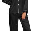 61PI5xfschL._AC_SL1500 Silk Satin Pajamas Set for Women 2 Piece Soft Long Sleeve Tops & Bottoms Sleepwear Pj Lounge Set S-XXL