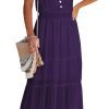Womens Summer Spaghetti Strap Sleeveless High Waist Beach Long Maxi Sun Dress