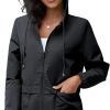 Women's Raincoats Windbreaker Rain Jacket Waterproof Lightweight Outdoor Hooded Trench Coats S-XXL