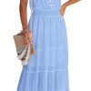 Womens Summer Spaghetti Strap Sleeveless High Waist Beach Long Maxi Sun Dress