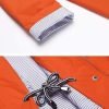 Rain Jacket Women Striped Lined Hooded Lightweight Raincoat Outdoor Waterproof Windbreaker