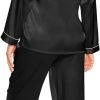 61chcfXWBNL._AC_SL1500 Silk Satin Pajamas Set for Women 2 Piece Soft Long Sleeve Tops & Bottoms Sleepwear Pj Lounge Set S-XXL