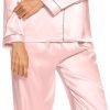 61e7d3bP6LL._AC_SL1500 Silk Satin Pajamas Set for Women 2 Piece Soft Long Sleeve Tops & Bottoms Sleepwear Pj Lounge Set S-XXL