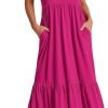 61eIAvnjXLL._AC_SL1500 ANRABESS Women's Summer Casual Sleeveless V Neck Swing Dress Fit & Flare Flowy Tiered Maxi Beach Sundress with Pockets