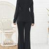 Womens Two Piece Blazer Outfits Long Sleeve Slim Fit Jacket with Long Pants Suit Set for Work