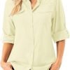 Womens UPF 50+ UV Sun Protection Safari Shirts Long Sleeve Outdoor Cool Quick Dry Fishing Hiking Gardening Shirts
