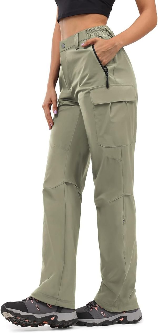 Women's Hiking Cargo Pants Quick Dry Water-Resistance High Waist Pants for Work Travel Outdoor and Casual