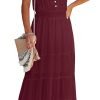 Womens Summer Spaghetti Strap Sleeveless High Waist Beach Long Maxi Sun Dress