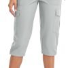 Women's Hiking Cargo Capri Pants Lightweight Quick Dry Joggers Outdoor Casual Travel Capris with Zipper Pockets