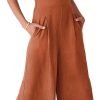 ANRABESS Women's Summer Wide Leg Linen Jumpsuits Dressy V Neck Sleeveless Casual Pants Rompers 2024 Vacation Beach Outfits