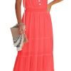 Womens Summer Spaghetti Strap Sleeveless High Waist Beach Long Maxi Sun Dress