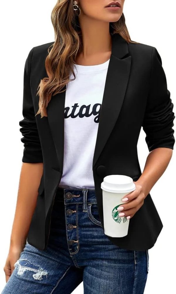61w_4cq4pDL._AC_SL1024 Womens Casual Blazers Long Sleeve Lapel Button Slim Work Office Blazer Jacket