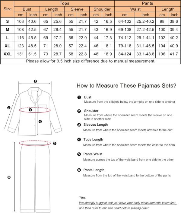 712ICBUOgyL._AC_SL1500 Silk Satin Pajamas Set for Women 2 Piece Soft Long Sleeve Tops & Bottoms Sleepwear Pj Lounge Set S-XXL