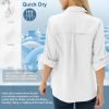 71E3eoxsFIL._AC_SL1500 Women's UPF 50 Long Sleeve UV Sun Protection Safari Shirts Outdoor Quick Dry Fishing Hiking Travel Shirts