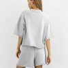 Women's 2 Piece Outfits Lounge Sets Crew Neck Short Sleeve Pullover Tops High Waisted Shorts Tracksuits