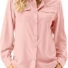 Womens UPF 50+ UV Sun Protection Safari Shirts Long Sleeve Outdoor Cool Quick Dry Fishing Hiking Gardening Shirts