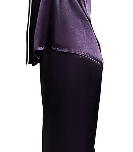 Women's Satin Pajamas Set Long Sleeve Button Down Shirt With Long Pant Sleepwear