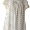 Women's Cotton Nightgowns Vintage Lightweight Gown Sets Short Sleeve Princess Nightdress