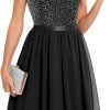 Sequin Halter Prom Dress for Women Party Night Elegant Wedding Bridesmaid Dresses