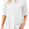 Womens UPF 50+ UV Sun Protection Safari Shirts Long Sleeve Outdoor Cool Quick Dry Fishing Hiking Gardening Shirts