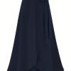 93f23efdf8f0291312901baa6b5a7fc9 Solid Ruffle Hem Skirts, Elegant High Waist Tied Midi Skirts, Women's Clothing
