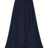 a265726c35d7a8f61dfa9cb89395ae77 Solid Ruffle Hem Skirts, Elegant High Waist Tied Midi Skirts, Women's Clothing