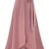 c4c8cb3be3c85ad6379d3cbb2b3b3ee3 Solid Ruffle Hem Skirts, Elegant High Waist Tied Midi Skirts, Women's Clothing