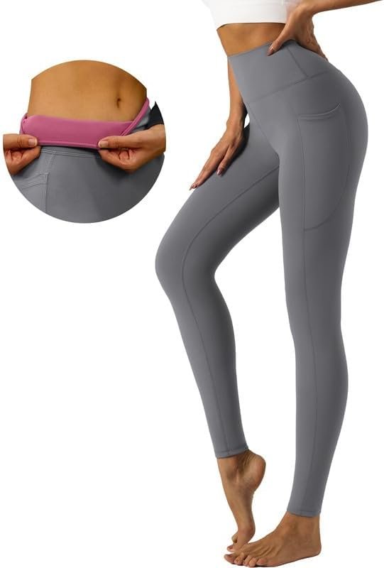 41uHXzl73VL._AC Womens Yoga Leggings Tummy Control Yoga Pants with Pockets High Waist Buttery Soft Workout Leggings